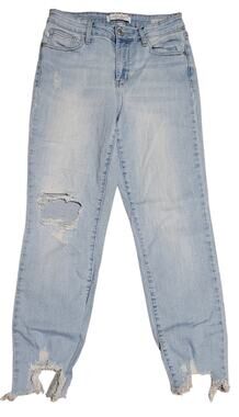 Judy Blue Women's Distressed Ripped Boyfriend Fit Light Wash Jeans Size 5/27